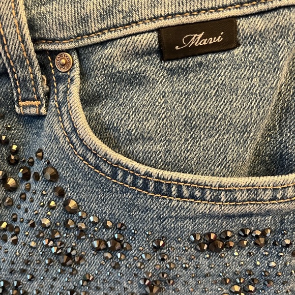 unsurpassed jeans Mavi with black rhinestones, high quality cotton - Picture 4 of 7
